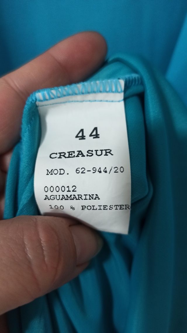 Vestido capa aguamarina T 44