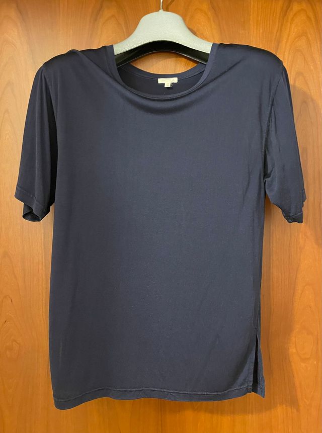 Maglietta blu in seta