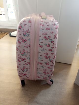 Maleta viaje rosa palo detalle floral de segunda mano por 25 EUR en Palma  de Mallorca en WALLAPOP