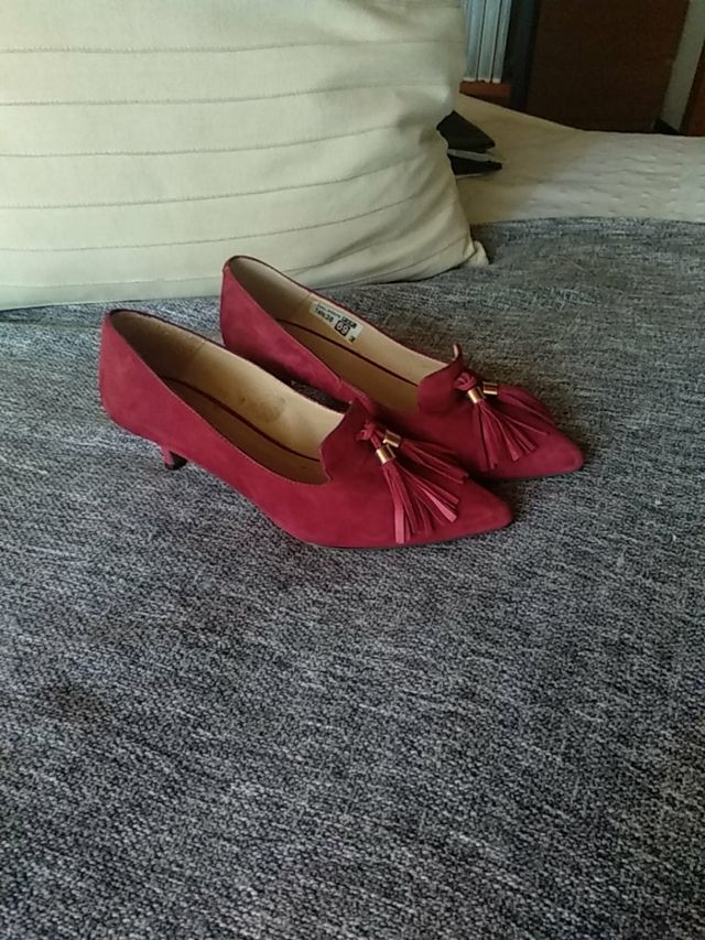 Zapatos piel burdeos N° 38