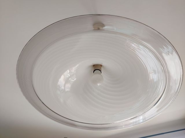 Lampadario a sospensione in vetro di murano bianco