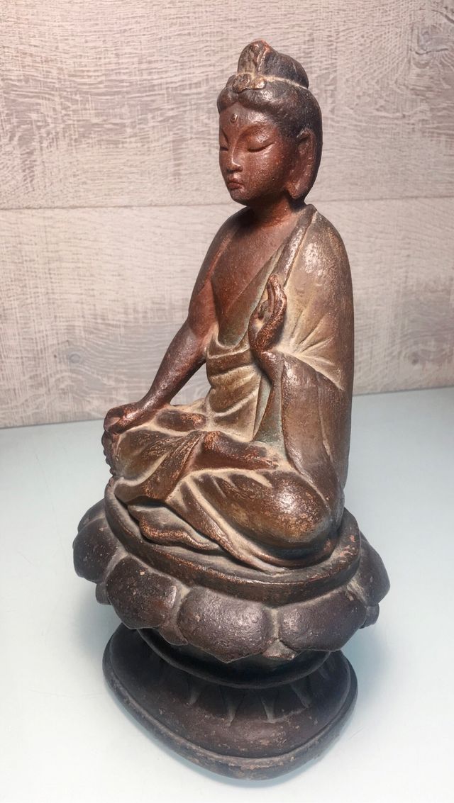 Figura Buda terracota antiguo. S.XIX