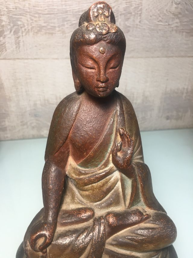 Figura Buda terracota antiguo. S.XIX