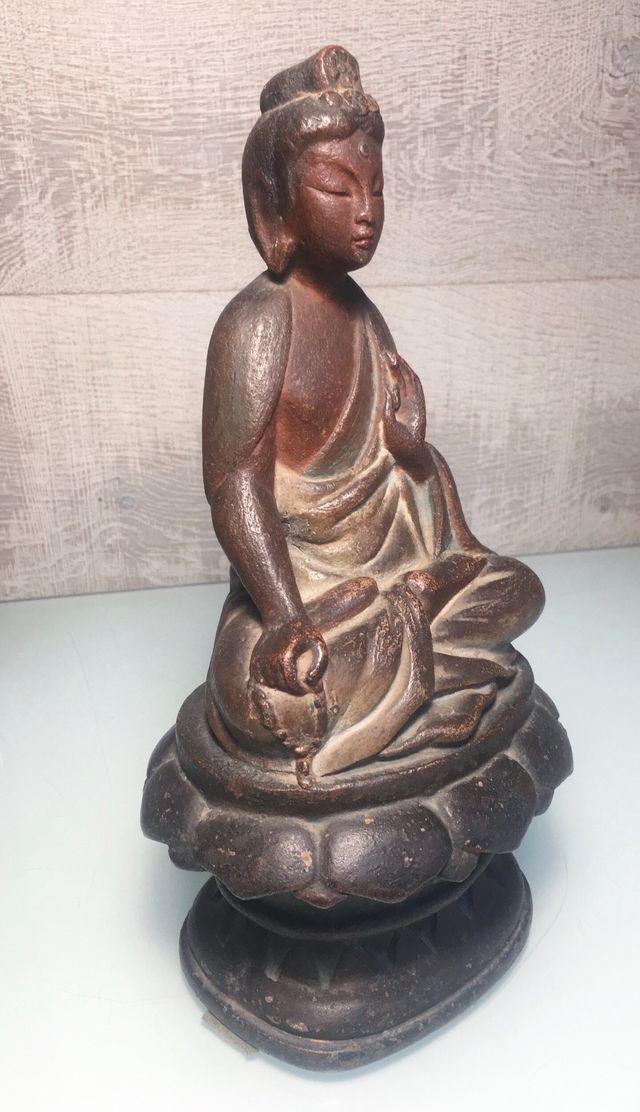 Figura Buda terracota antiguo. S.XIX
