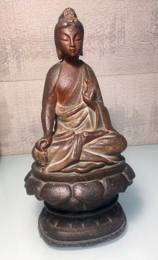 Figura Buda terracota antiguo. S.XIX
