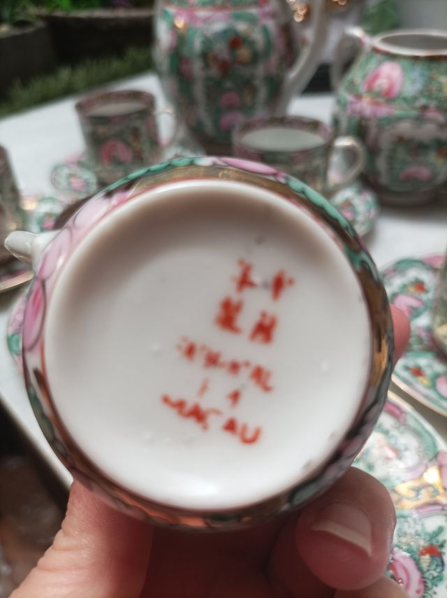 Antiguo Juego De Té Fina Porcelana Macao