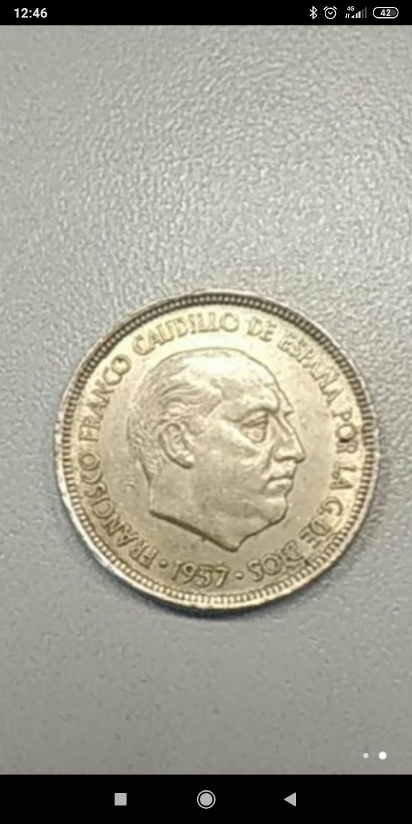 Moneda 5 pesetas 1957.