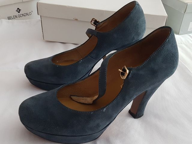 Zapatos tacón plataforma azules