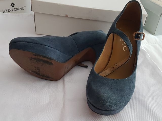 Zapatos tacón plataforma azules