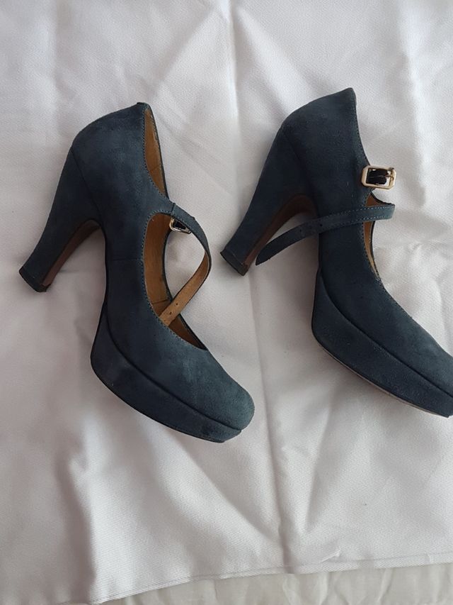 Zapatos tacón plataforma azules