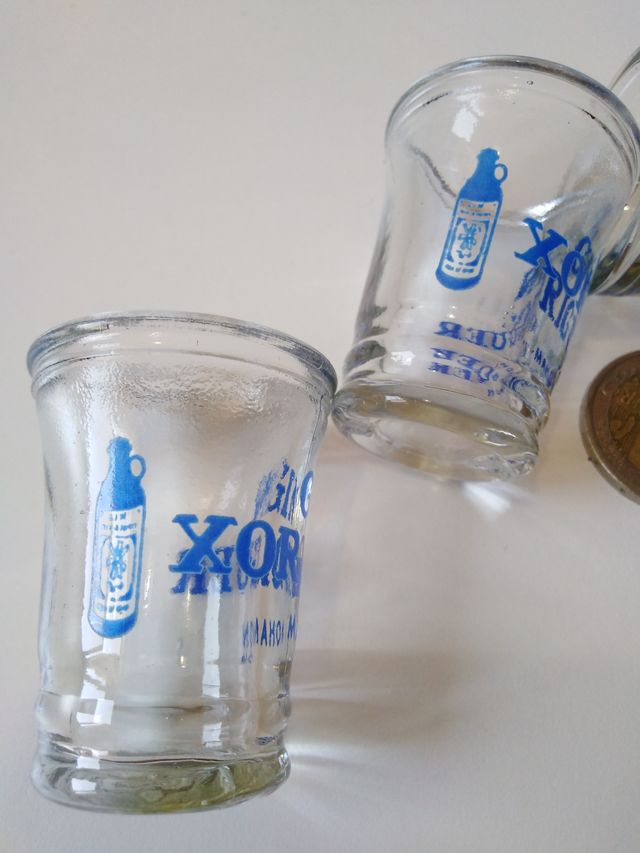 Lote 4 vasos chupito Gin Xoriguer Mahon