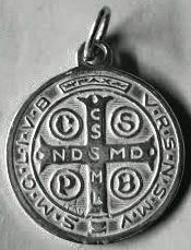 medalla de san Benito en plata de ley maciza-30mm