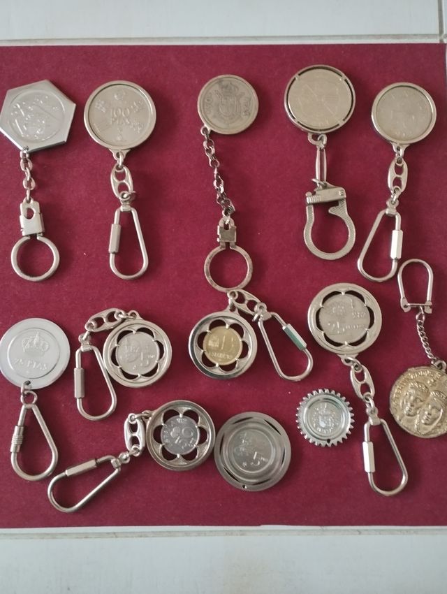 COLECCION MONEDAS  ENGARZADAS.ESPAÑA.PESETAS.