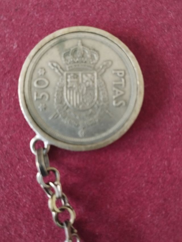 COLECCION MONEDAS  ENGARZADAS.ESPAÑA.PESETAS.