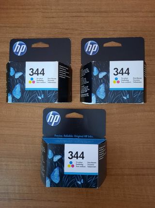 Lote 3 cartuchos tinta hp 344 (LEER DESCRIPCIÓN) de segunda mano por 15 EUR  en Badalona en WALLAPOP