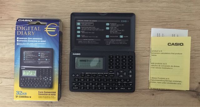 Casio SF 33000 ER BU-W de 32KB Agenda, Vintage.