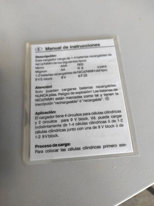 cargador pila nimh nicd Germany silver electrónics