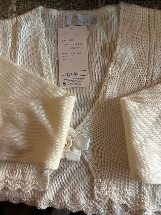 Chaqueta de comunión. Talla 12. NUEVA