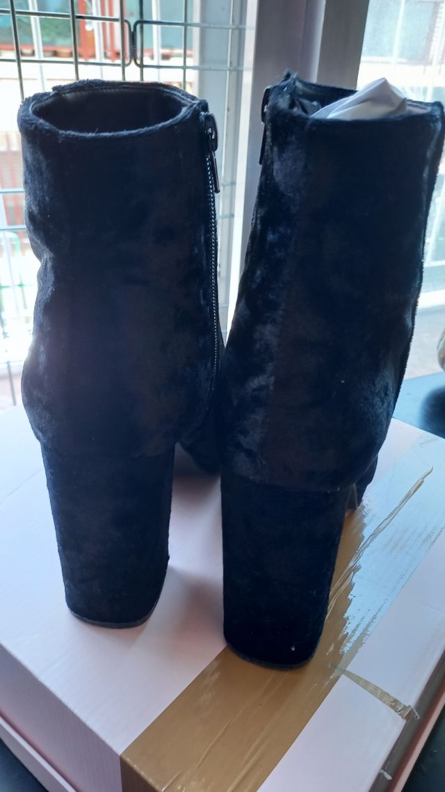 Botas de tacón y plataforma en terciopelo T.38