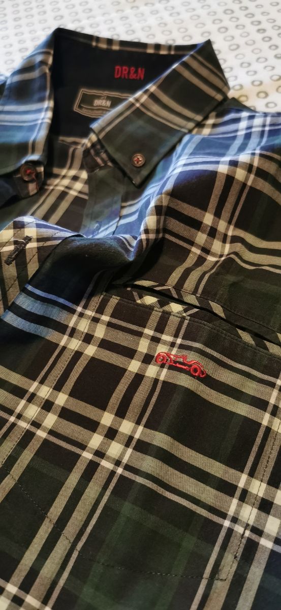 camisa en tartan verde talla S