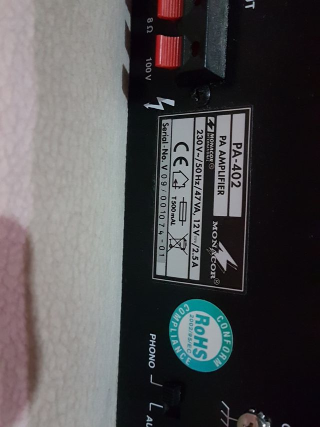 MONACOR PA-402
amplificador- mezclador
