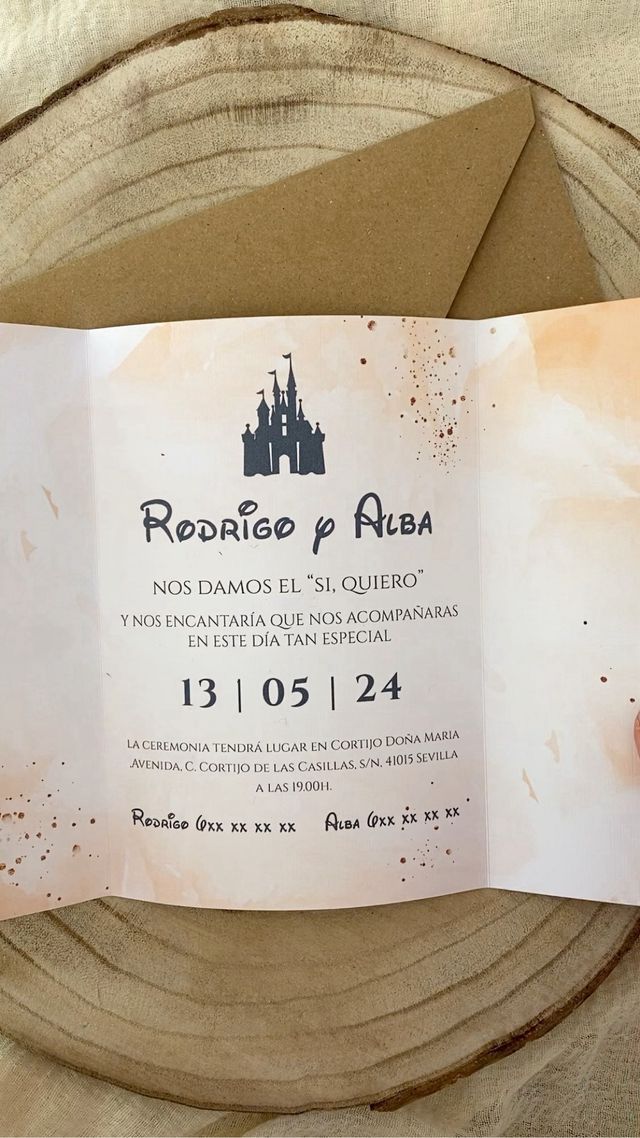 Invitaciones boda Disney