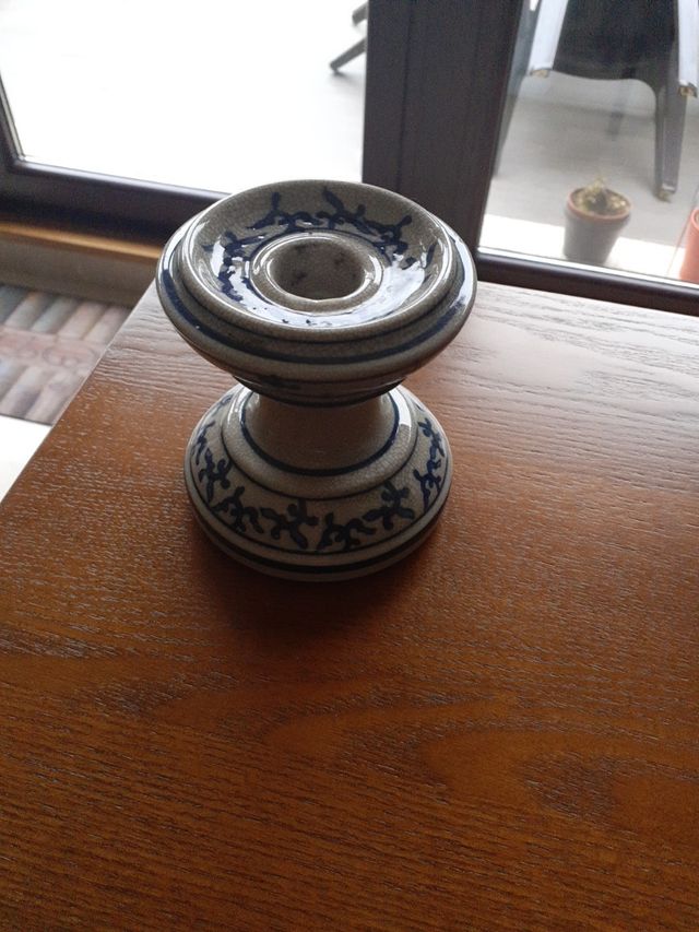 Bonito portavelas ceramico