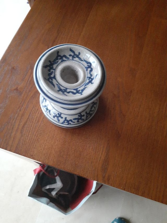 Bonito portavelas ceramico