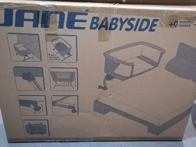 Minicuna colecho Jane baby Star gris estrellas