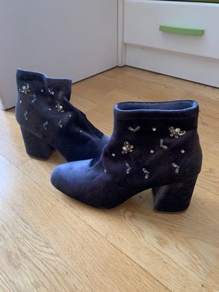 Botín Camperos Steve Madden Editt terciopelo azul - Aversa Shoes Srl
