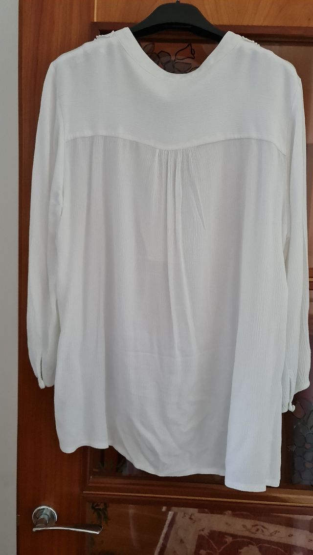 Blusa Pedro del Hierro gasa y encaje talla L
