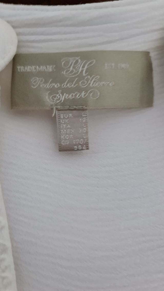 Blusa Pedro del Hierro gasa y encaje talla L