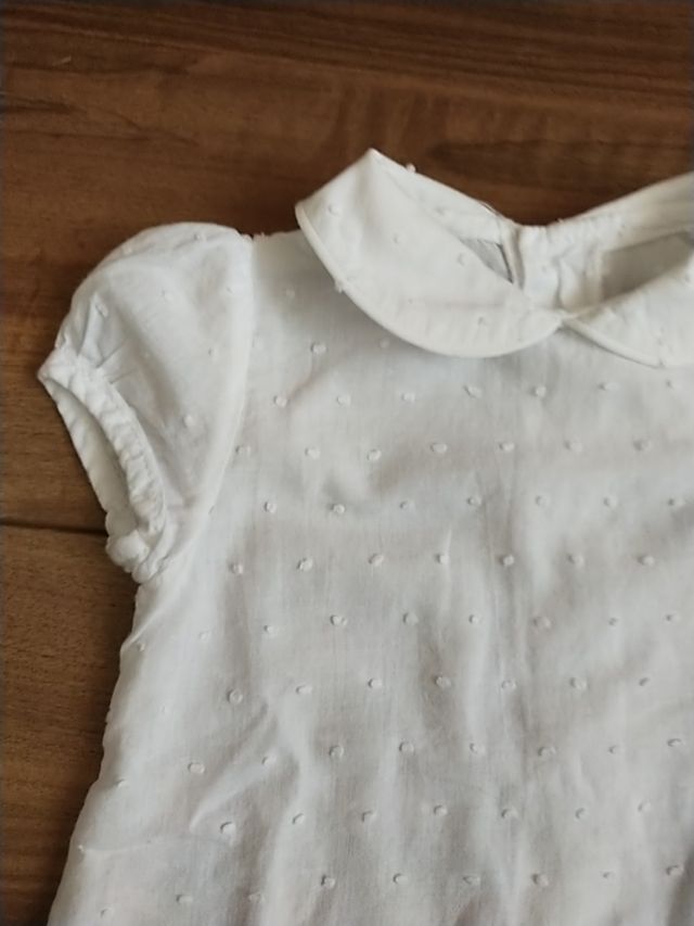 blusa blanca plumeti talla 3 meses