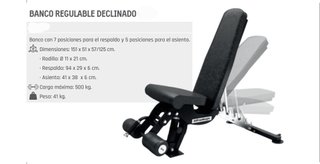 BANCO REGULABLE DECLINABLE