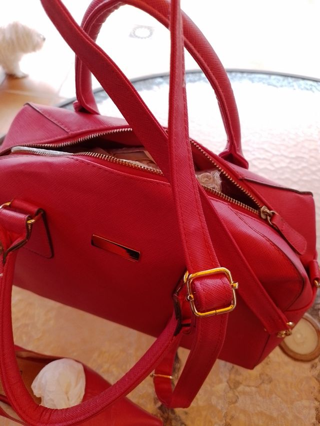 Bolso y zapatos piel fucsia. Paco Navarro N.39