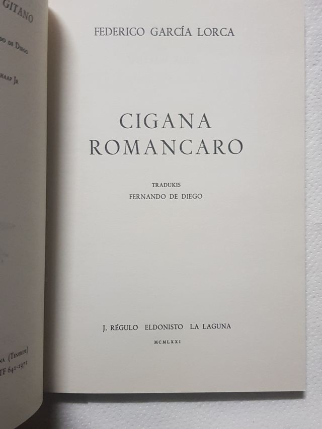 Cigana romancaro - Federico García Lorca