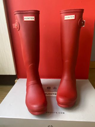 Botas Hunter rojas de segunda mano en WALLAPOP