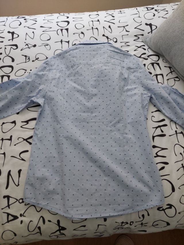 camisa de vestir azul