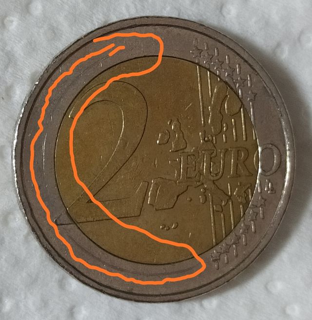 Moneda 2 euros Alemania 2004 errores