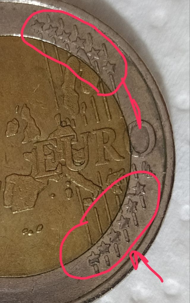 Moneda 2 euros Alemania 2004 errores