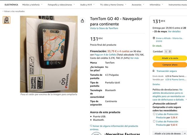 NAVEGADOR TOMTOM GO 40