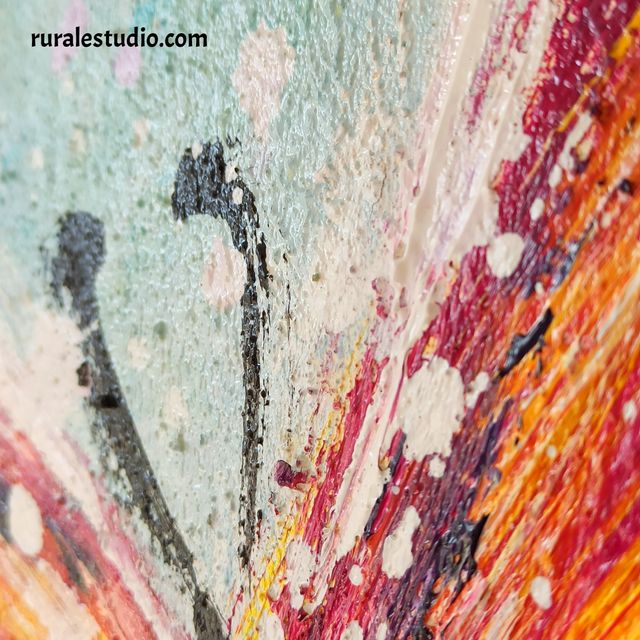 Cuadro original pintado a mano, Mariposa azul