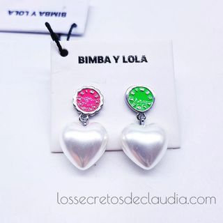 NUEVOS pendientes BIMBA Y LOLA de perlas corazón de segunda mano por 39 EUR  en Logroño en WALLAPOP
