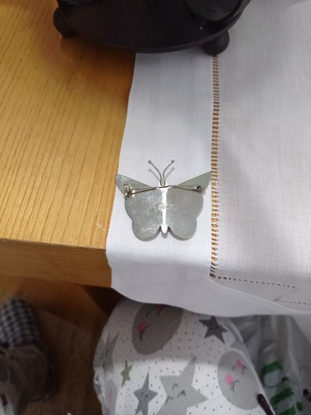 BROCHE PLATA y NÁCAR