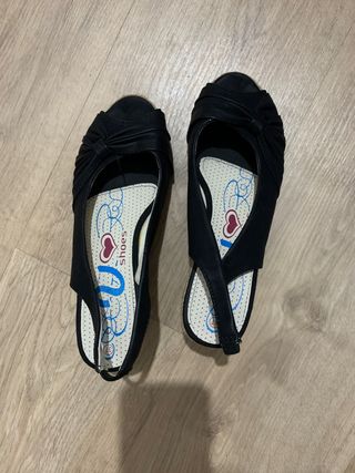 Cuña - zapato esparto 37 negro de segunda mano por 10 EUR en Rubí en  WALLAPOP
