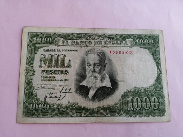 3 billetes de 1000 pesetas, con rostro de Sorolla