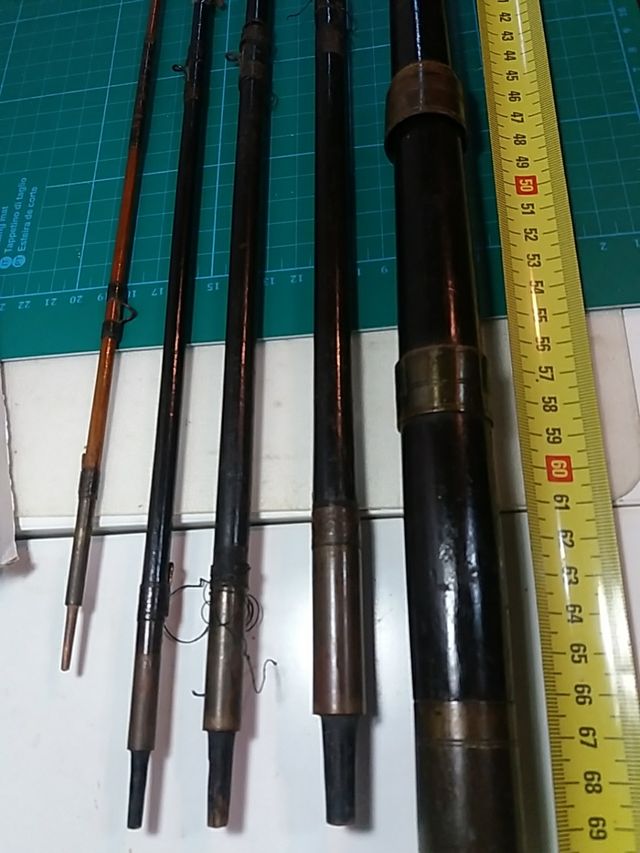 CAÑA PESCA DE MADERA, ANTERIOR AL USO DEL BAMBÚ.