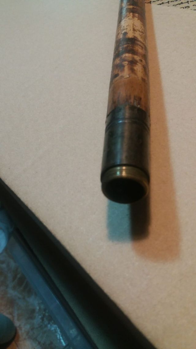 bara pescar bambu antigua, con otra dentro lance