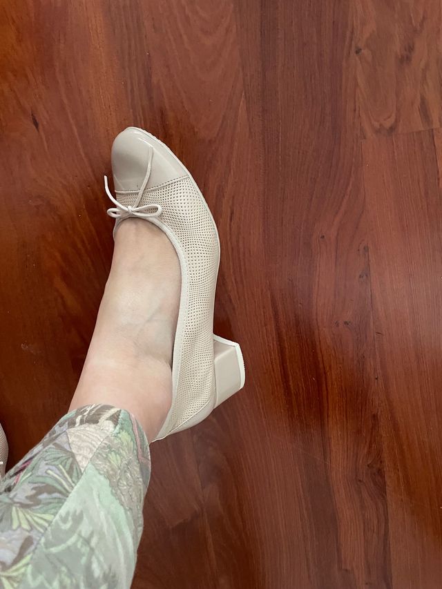 Bailarinas tacón piel (nuevas )