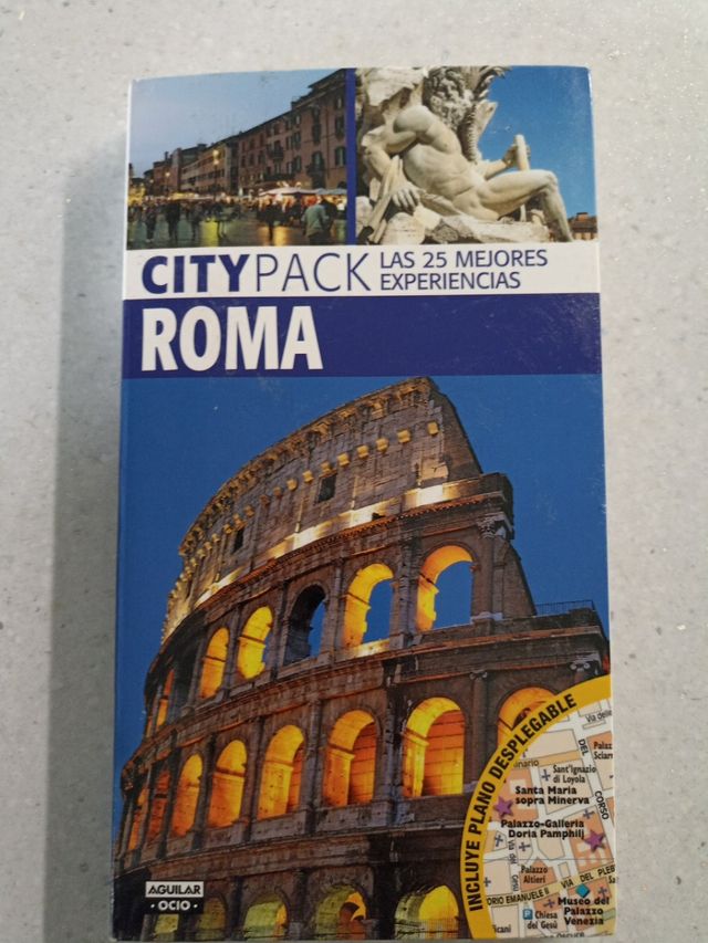 libro / guía de Roma con plano desplegable